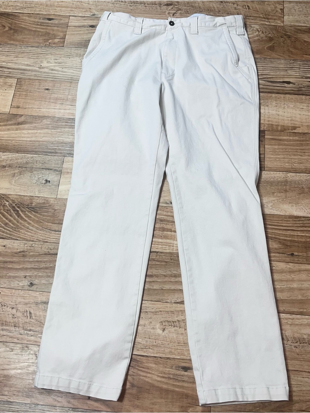 Territory Ahead Men Pants 34x32* White Khaki Chino Straight Casual Cotton